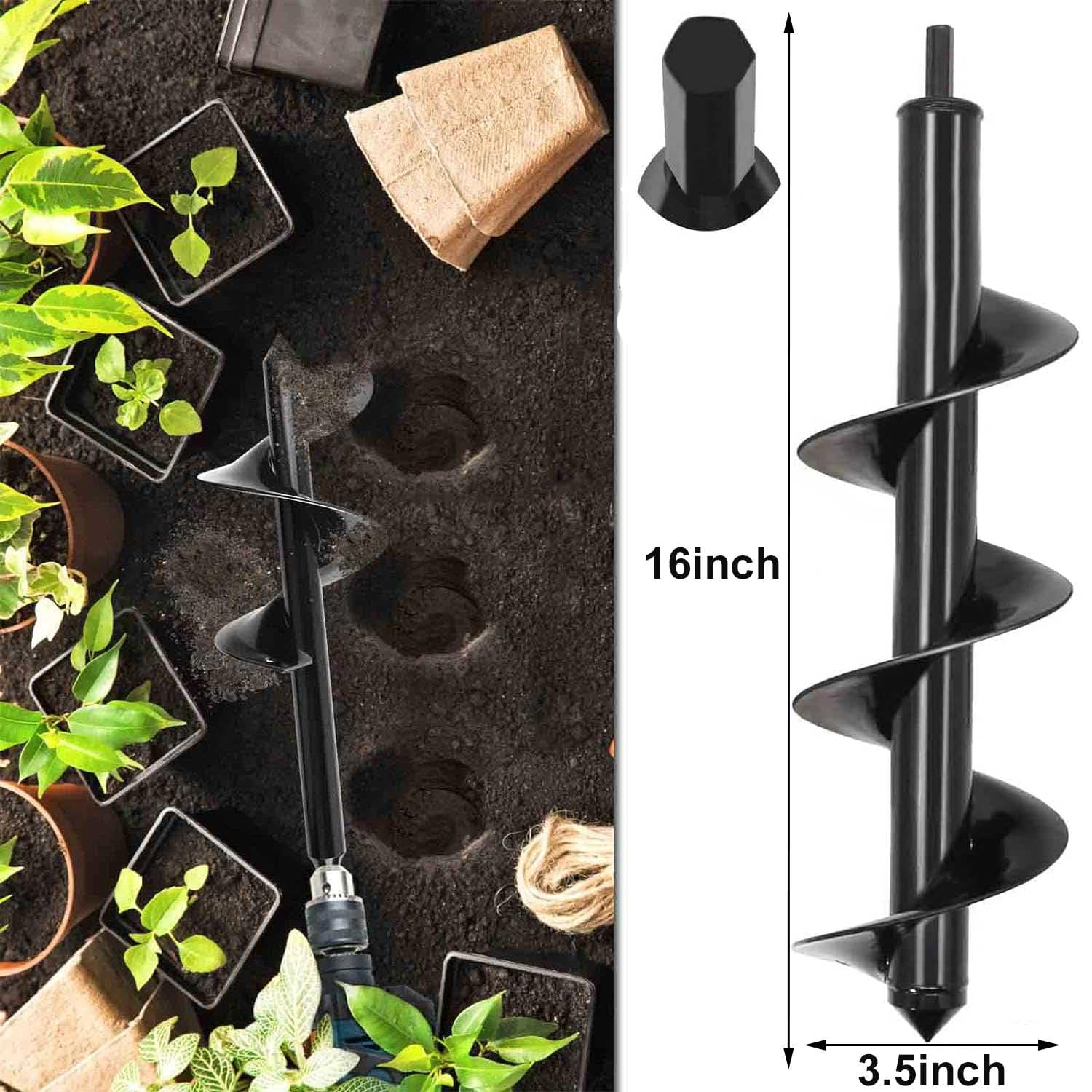 Close-up of TCBWFY Garden Auger Drill Bit spiral design