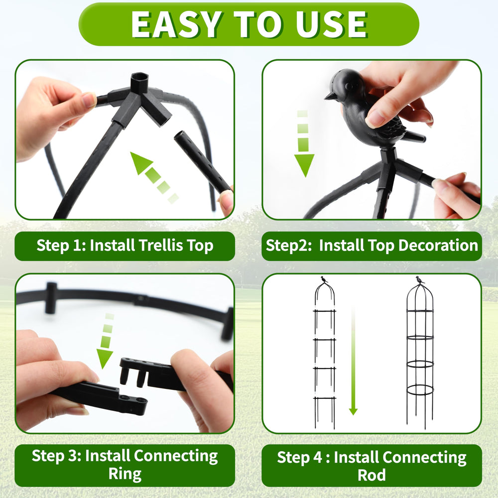 Close-up of TCBWFY trellis assembly without tools