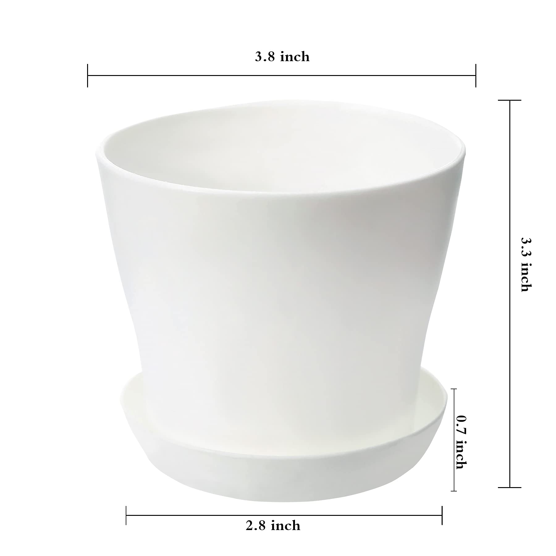 Close-up of TDHDIKE plastic planters showing drainage holes
