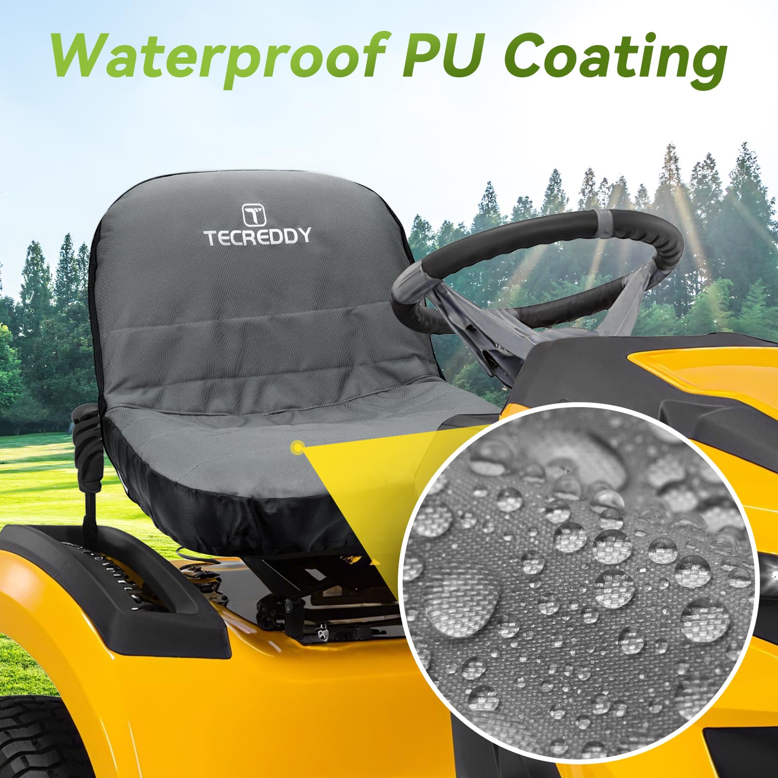 Close-up of Tecreddy Lawn Mower Seat Cover's anti-slip design