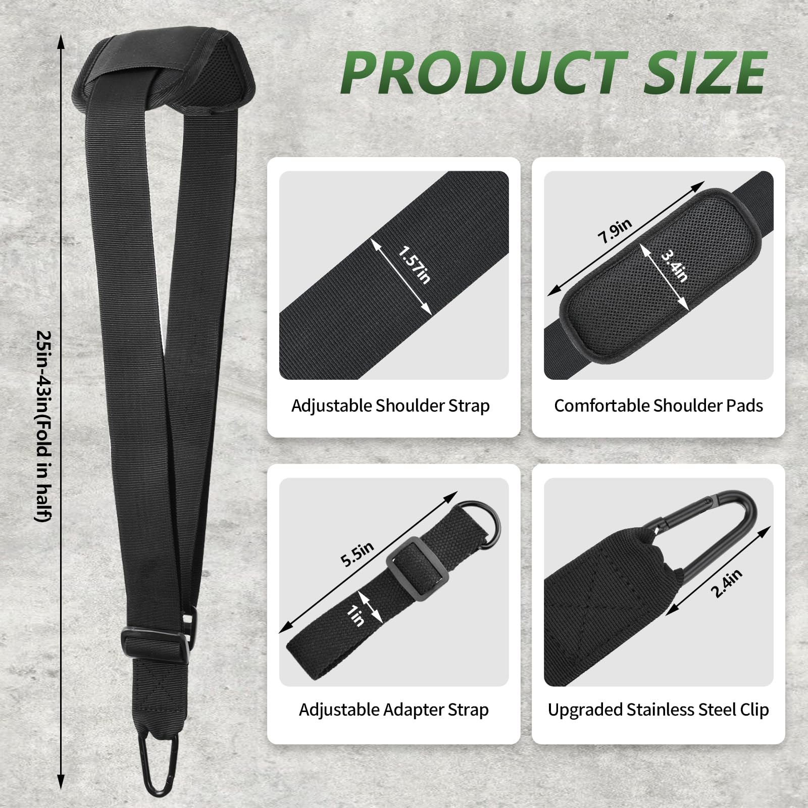 Close-up of Tecreddy Weed Eater Shoulder Strap stainless steel clip