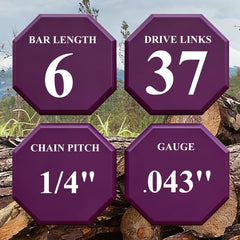 Close-up of TEEANEES 6-Inch Chainsaw Chain showing teeth
