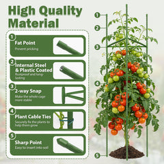 Close-up of Tegarbed tomato cage interlocking parts for easy assembly