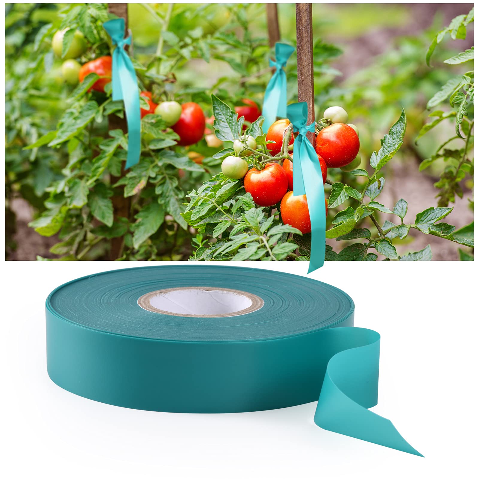 Close-up of TELENT OUTDOORS PVC plant tie tape on a vine
