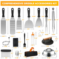 Close-up of Terlulu stainless steel spatula from griddle kit