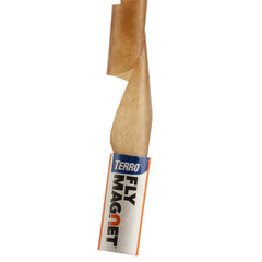 Close-up of Terro fly paper tube ready to use