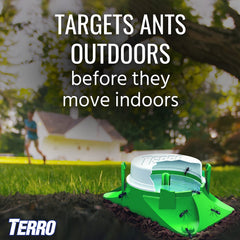Close-up of Terro liquid ant bait station showing liquid inside