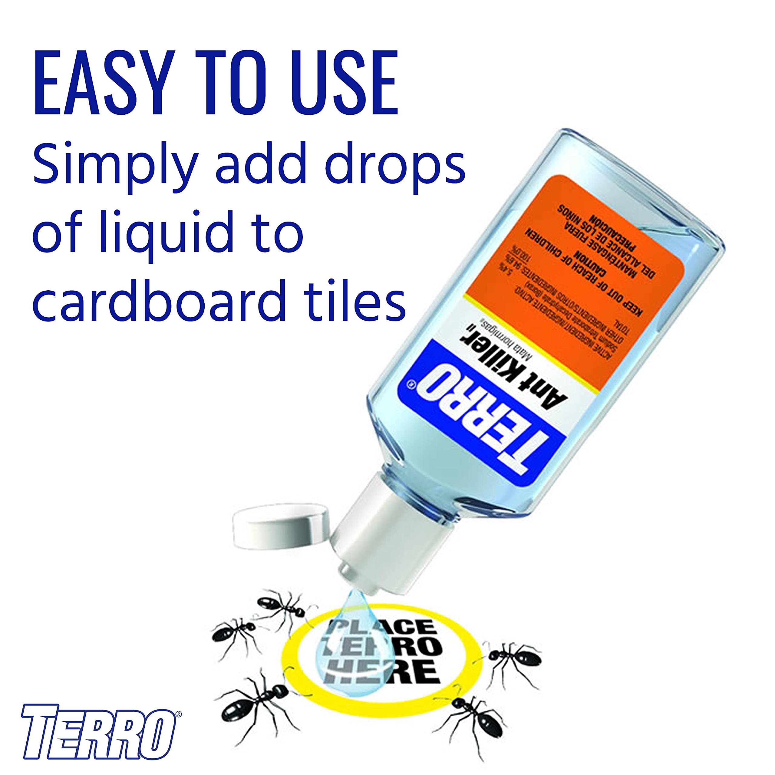 Close-up of Terro Liquid Ant Killer bottle