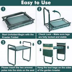 Close-up of the 10.23 inch kneeling pad on FEED GARDEN Garden Kneeler