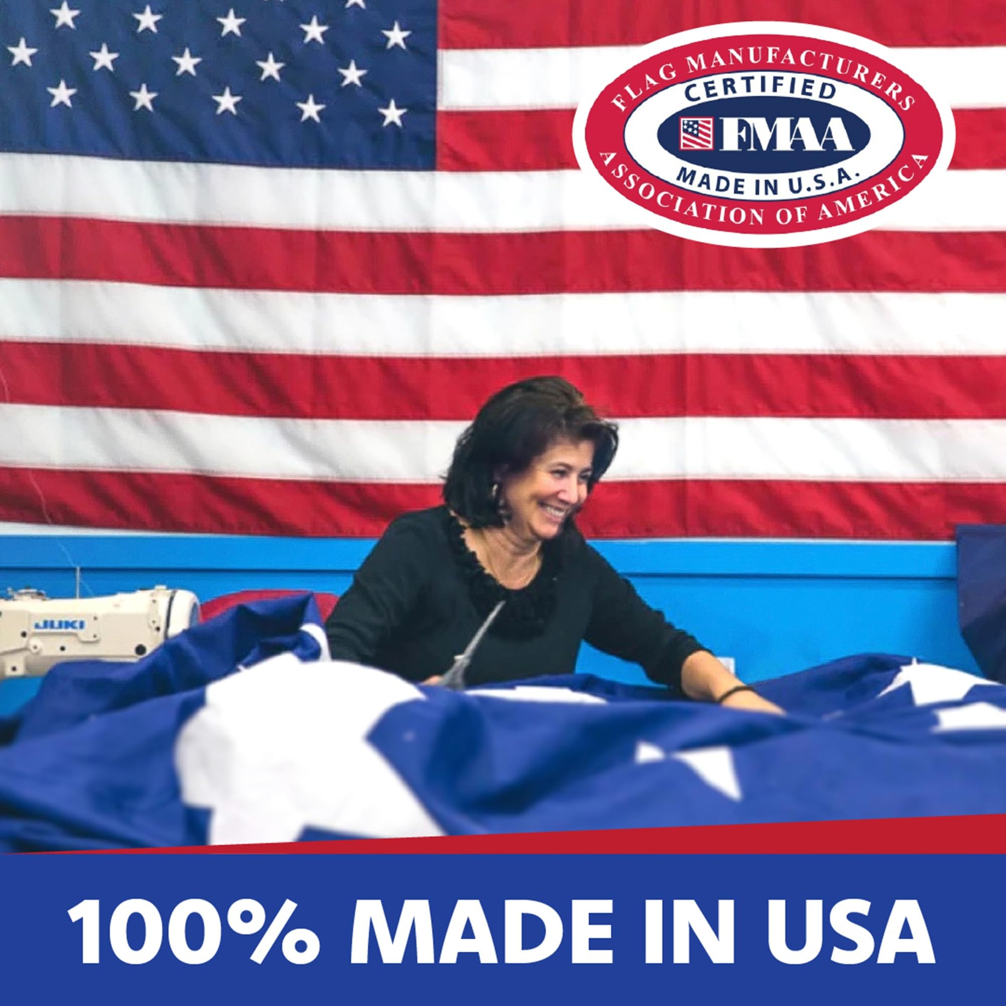 Close-up of the 13 stars on Betsy Ross Flag