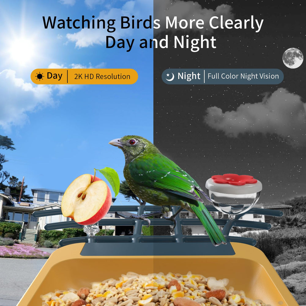 Close-up of the 2-megapixel lens on the oddkont bird feeder