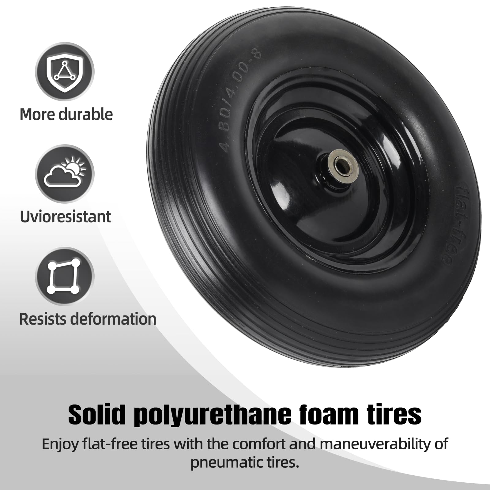 Close-up of the 3-inch hub on AR-PRO tire