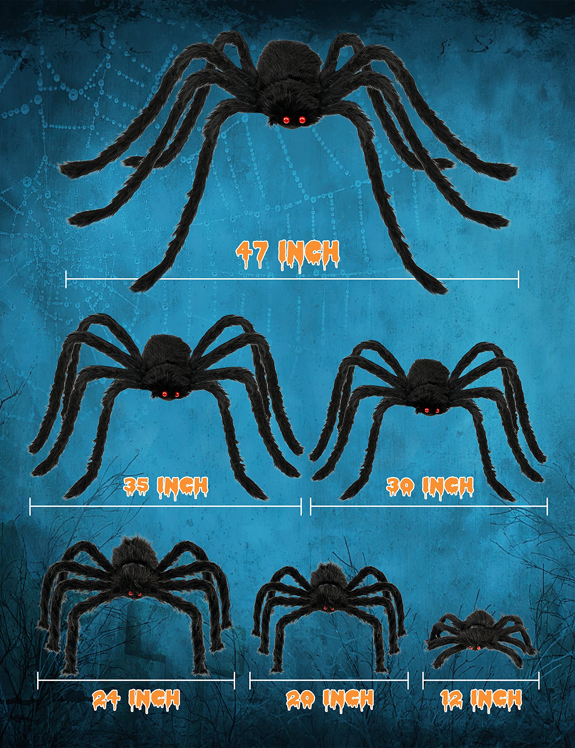 Close-up of the 30-inch plush spider from the HOPOCO set