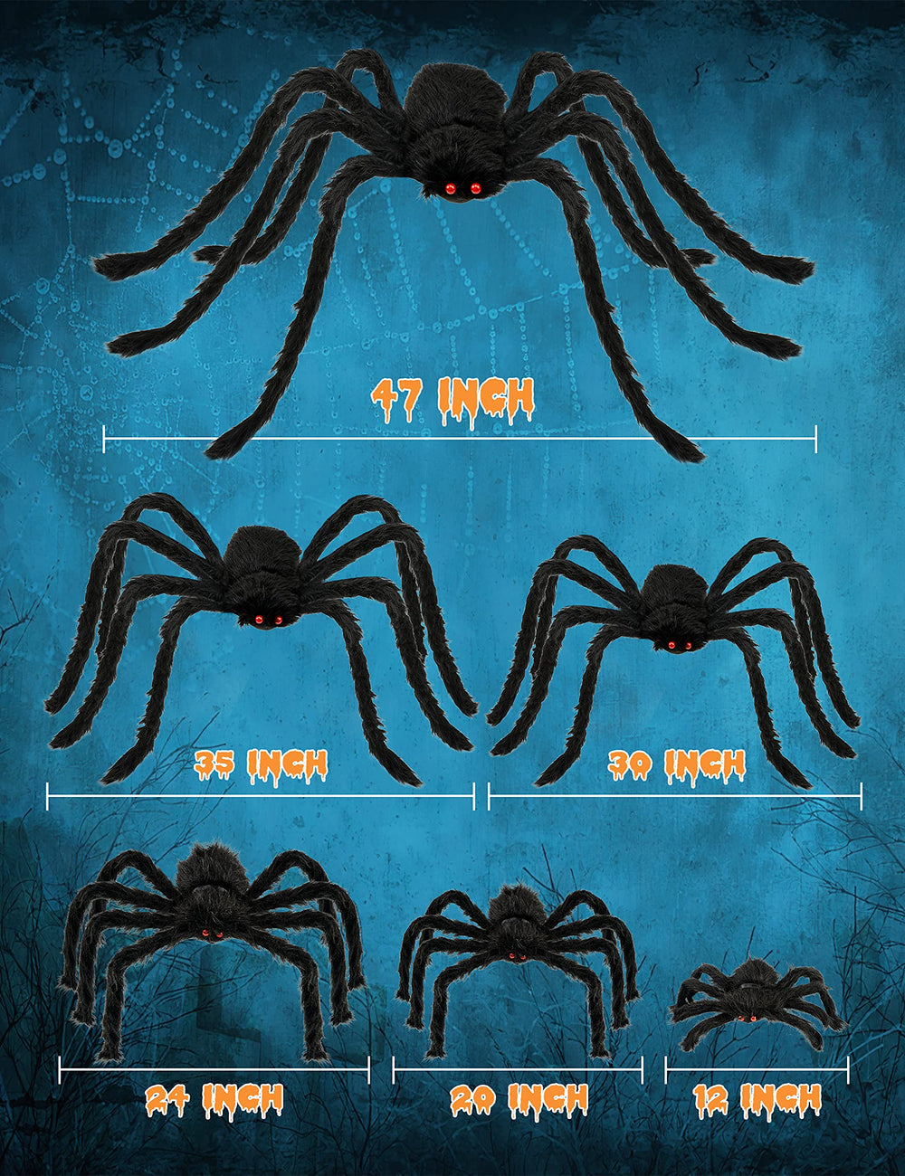 Close-up of the 30-inch plush spider from the HOPOCO set