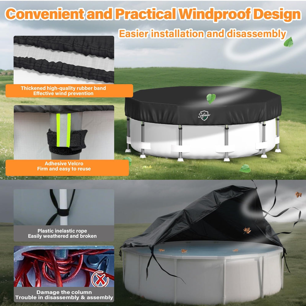 Close-up of the 420D durable material of Safana Round Pool Cover