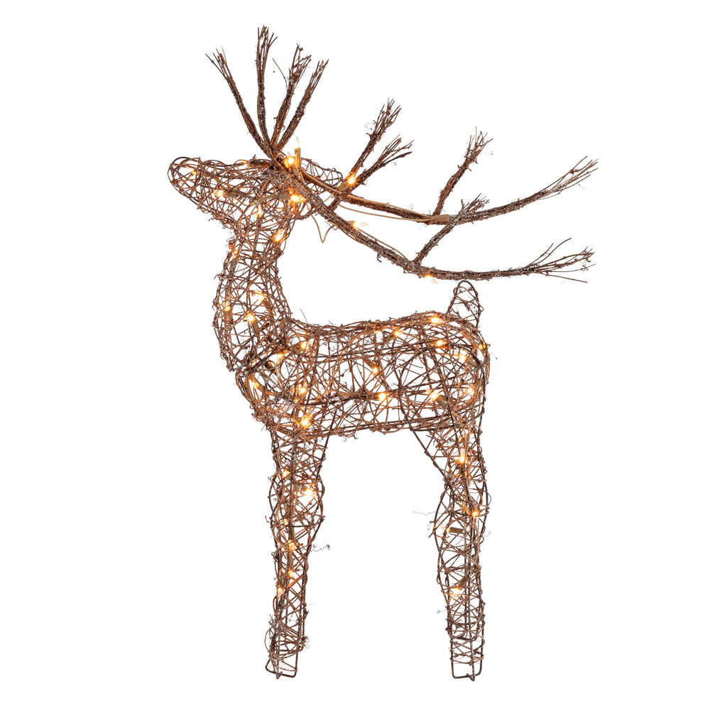 Close-up of the 50 LED lights on the Alpine Rattan Reindeer