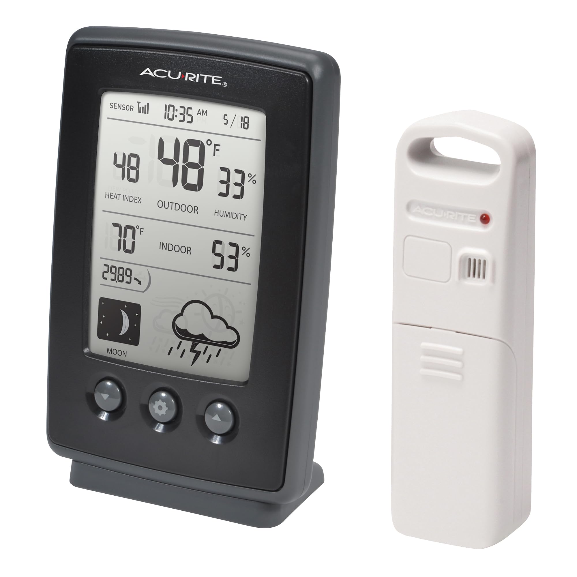 Close-up of the AcuRite weather station's display