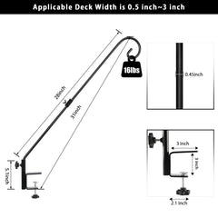 Close-up of the adjustable clamp on FEED GARDEN deck hook
