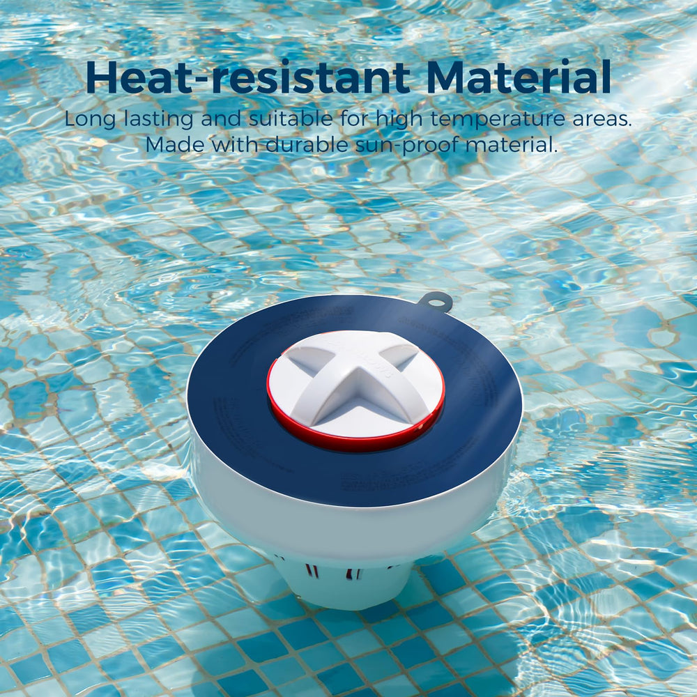 Close-up of the adjustable release feature on POOL FELLOWS tablet dispenser