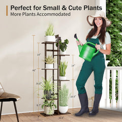 Close-up of the adjustable shelves on DolceLuna Plant Stand