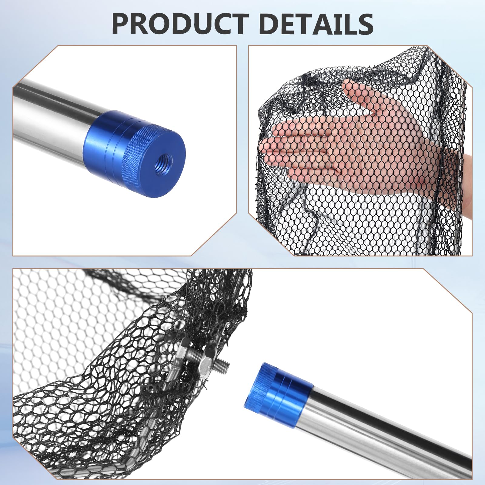 Close-up of the adjustable stainless steel rod