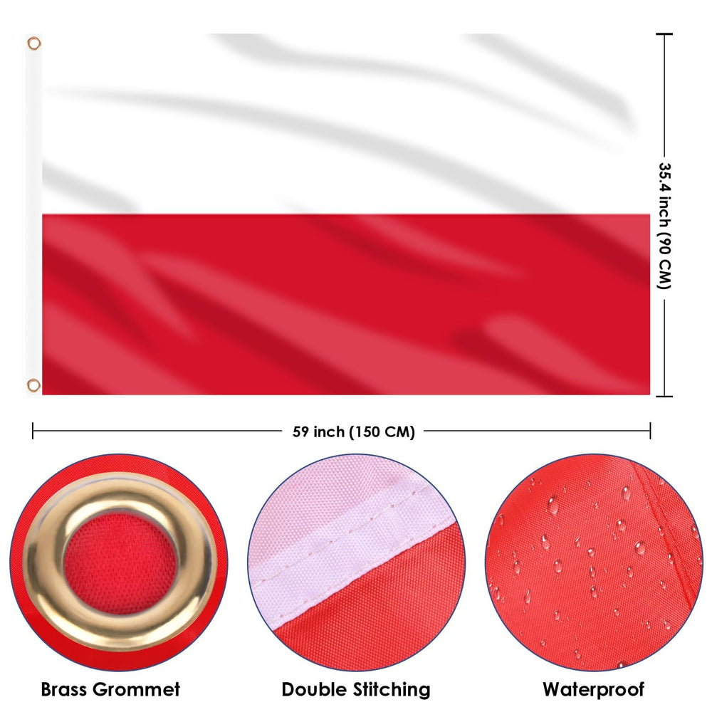 Close-up of the AhfuLife Polish Flag fabric showing vibrant colours