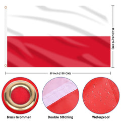 Close-up of the AhfuLife Polish Flag fabric showing vibrant colours