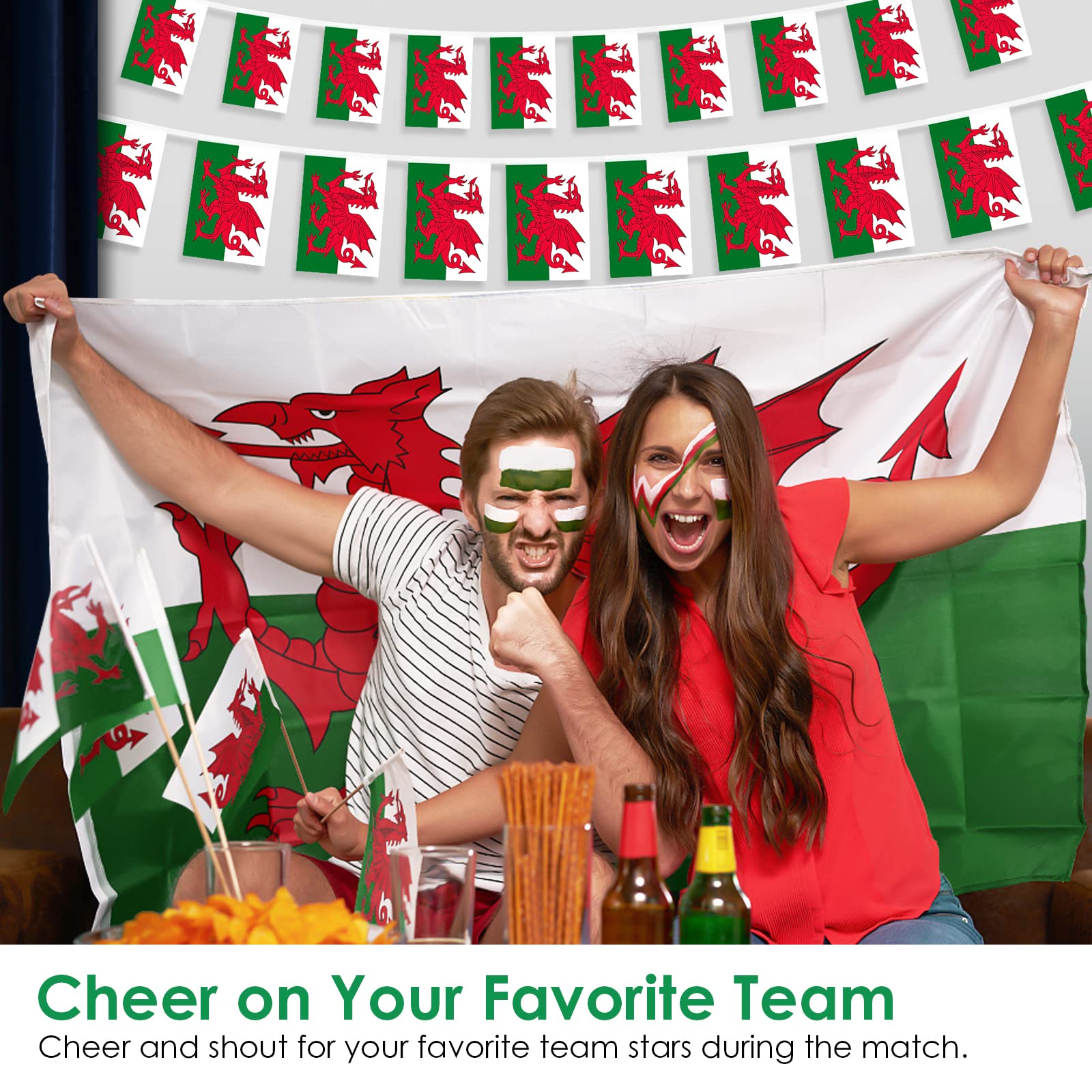Close-up of the AhfuLife Wales Flag fabric texture