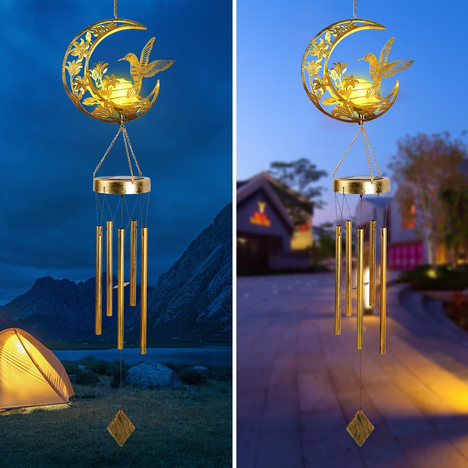 Close-up of the aluminum tubes of JOBOSI Wind Chime