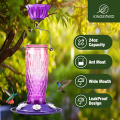 Close-up of the ant moat on Kingsyard Glass Hummingbird Feeder