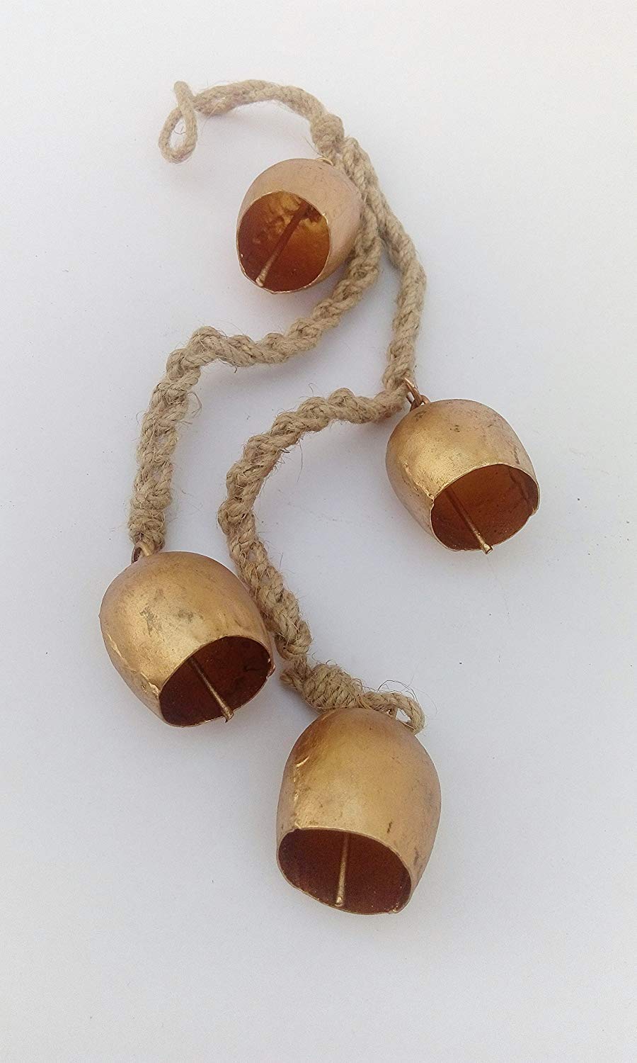 Close-up of the antique brass finish on Siddhivinayak Overseas bell chime