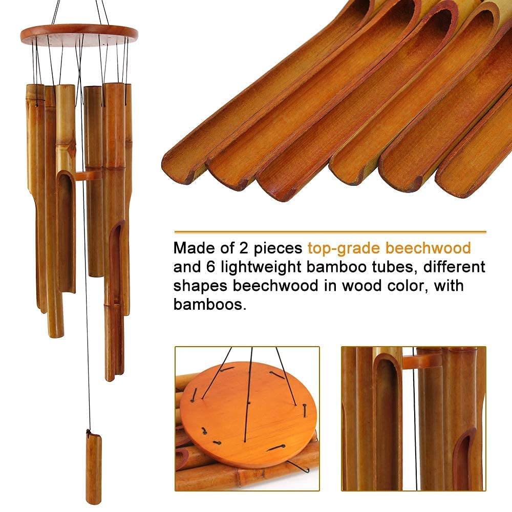 Close-up of the bamboo tubes of ASTARIN wind chimes