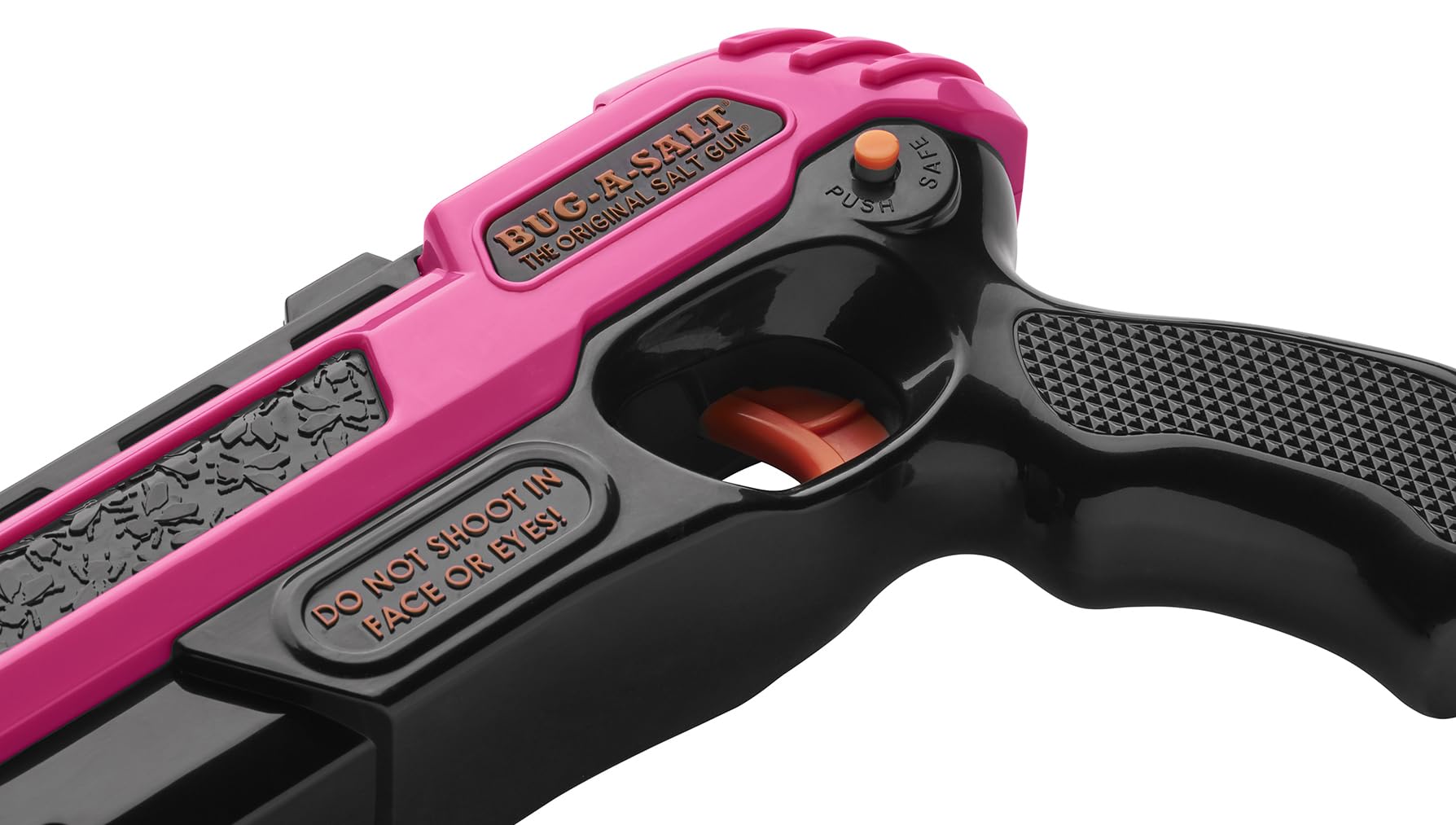 Close-up of the barrel and sight of BUG-A-SALT Passion Assassin 3.0