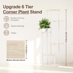 Close-up of the base of the Oppro 6 Tier Tall Plant Stand