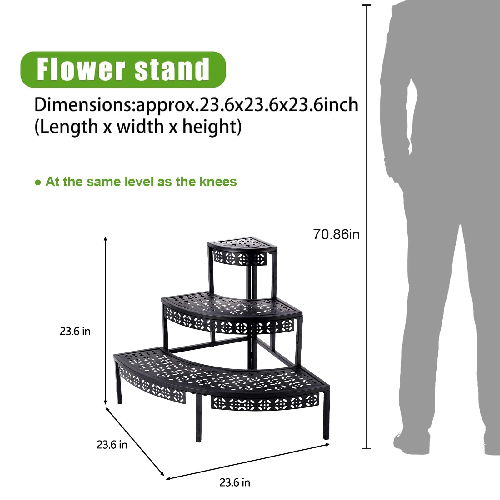Close-up of the black metal construction of aboxoo plant stand