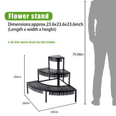 Close-up of the black metal construction of aboxoo plant stand