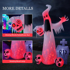 Close-up of the bloody eyeball feature on HOPOCO Halloween Inflatable Ghost