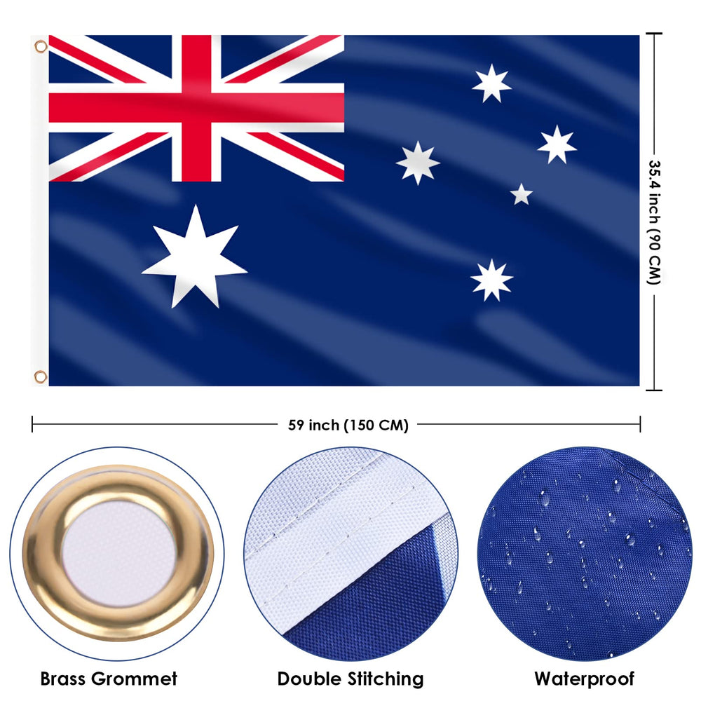 Close-up of the brass grommet on AhfuLife Australia Flag