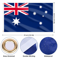 Close-up of the brass grommet on AhfuLife Australia Flag