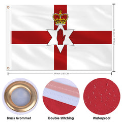 Close-up of the brass grommet on the Northern Ireland flag