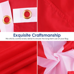 Close-up of the brass grommet on the Switzerland Flag