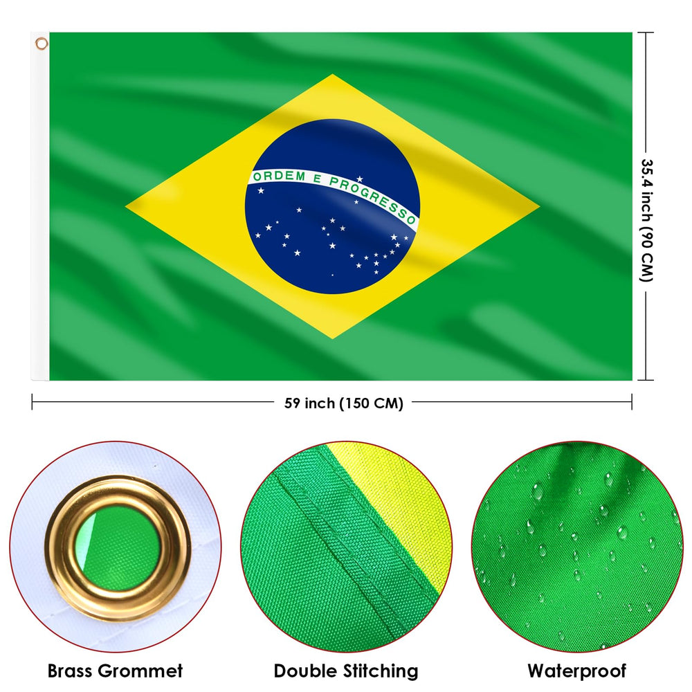 Close-up of the brass grommets on the AhfuLife Brazil Flag