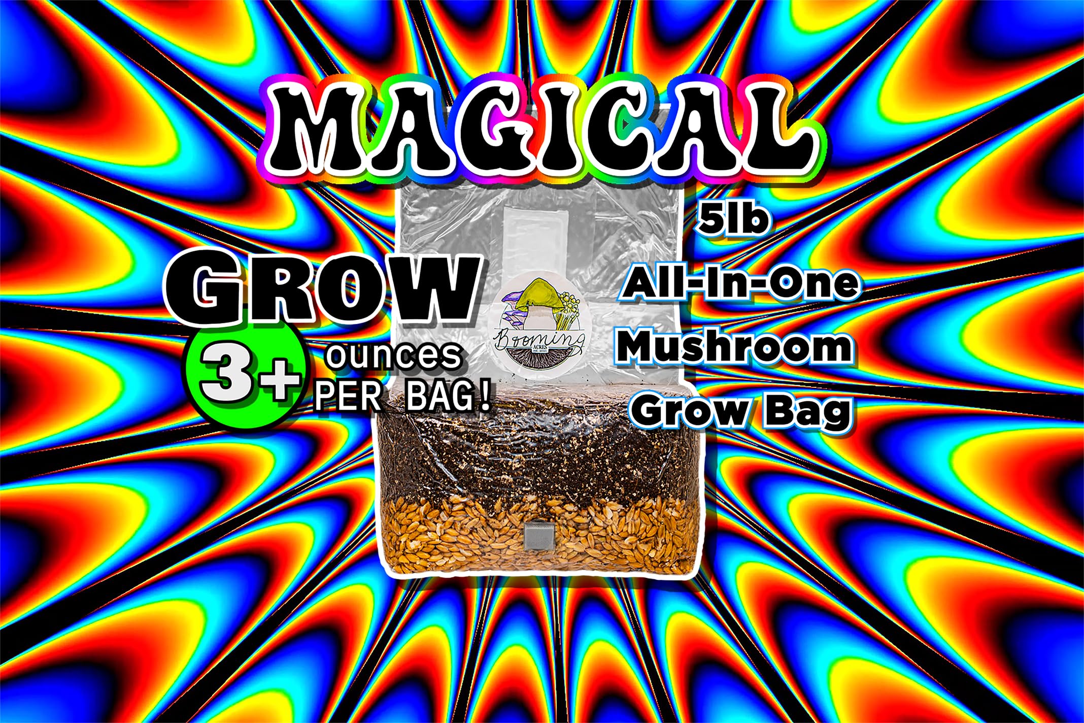 Close-up of the breathable filter on Booming Acres Mushroom Grow Bag