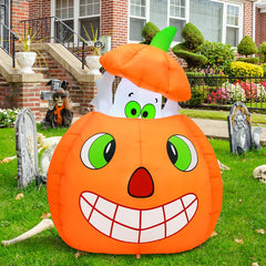 Close-up of the built-in animation of the ghost emerging from the pumpkin
