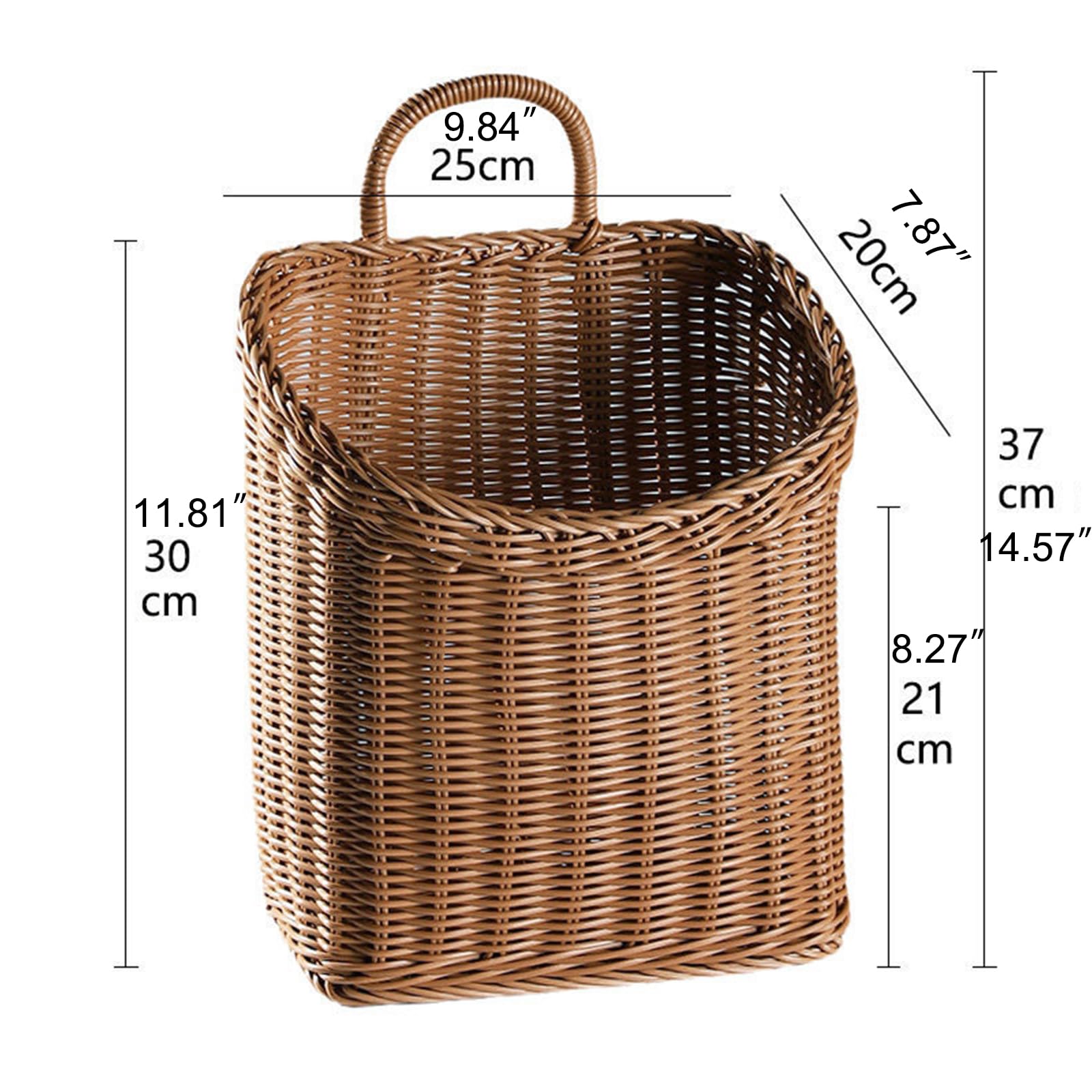 Close-up of the built-in handles of the Quincry Wicker Basket