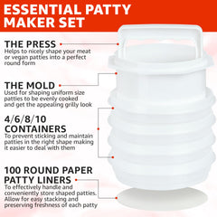 Close-up of the burger patty press and mold