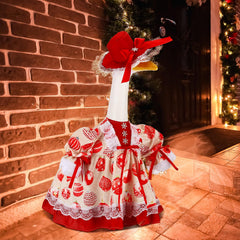 Close-up of the Christmas ball design on the Suzile Goose Costume
