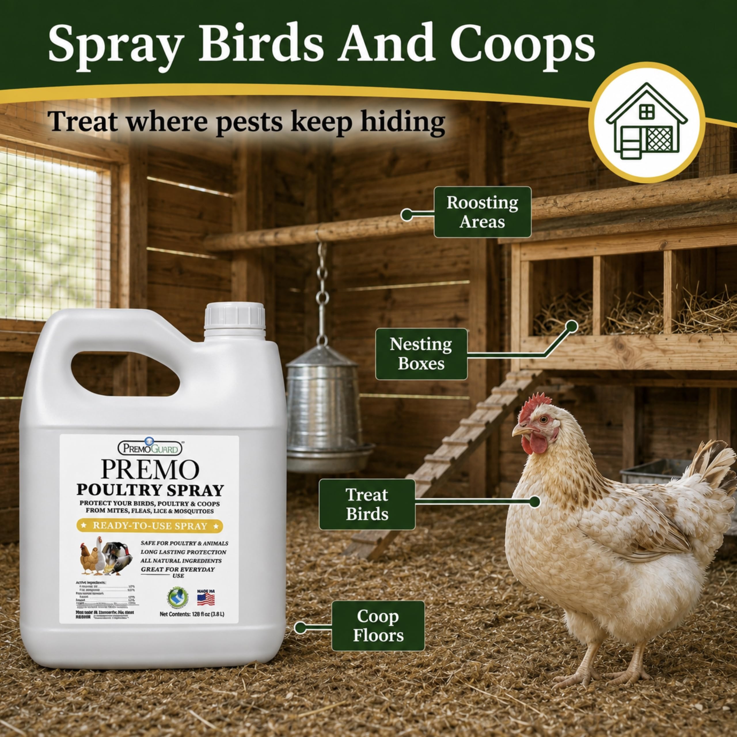 Close-up of the clove oil ingredients in Premo Guard Natural Poultry Spray
