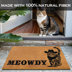 Close-up of the coir material used in MAINEVENT Meowdy Doormat