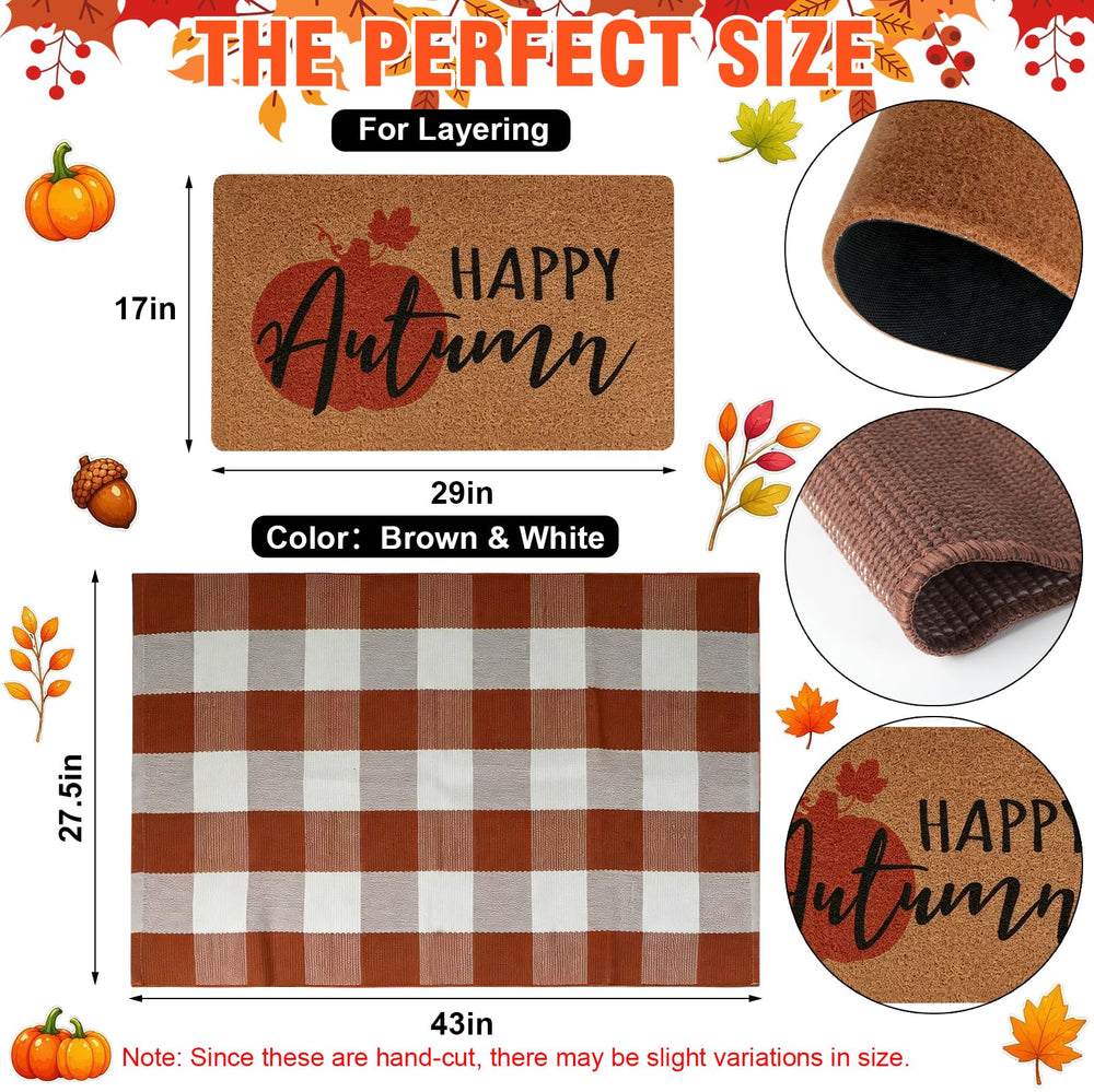 Close-up of the coir welcome mat in the 2-Piece set